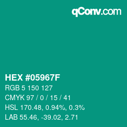 Código de color: HEX #05967F | qconv.com