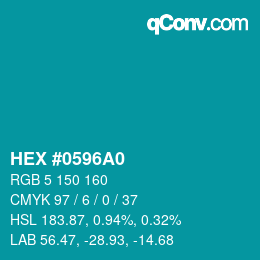 Color code: HEX #0596A0 | qconv.com