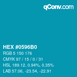 カラーコード: HEX #0596B0 | qconv.com