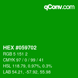 Código de color: HEX #059702 | qconv.com