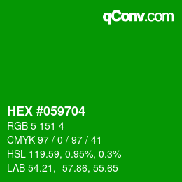 Color code: HEX #059704 | qconv.com