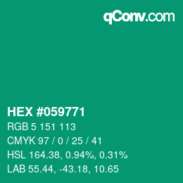 Code couleur: HEX #059771 | qconv.com