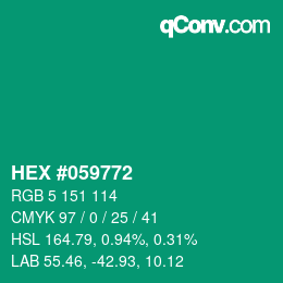 Color code: HEX #059772 | qconv.com