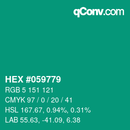 Código de color: HEX #059779 | qconv.com