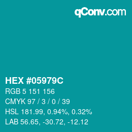 Farbcode: HEX #05979C | qconv.com