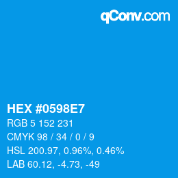 Color code: HEX #0598E7 | qconv.com