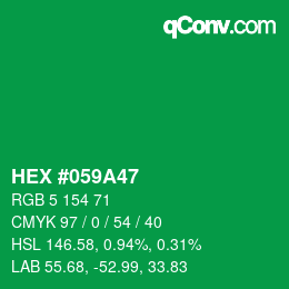 Código de color: HEX #059A47 | qconv.com