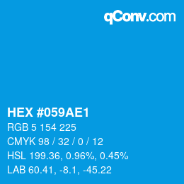 Código de color: HEX #059AE1 | qconv.com