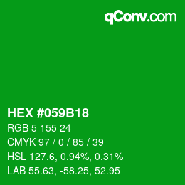 Código de color: HEX #059B18 | qconv.com