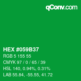 Farbcode: HEX #059B37 | qconv.com
