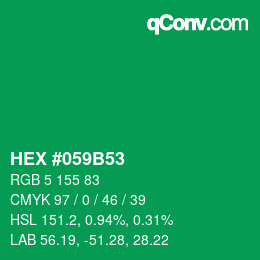 Farbcode: HEX #059B53 | qconv.com