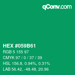 Code couleur: HEX #059B61 | qconv.com