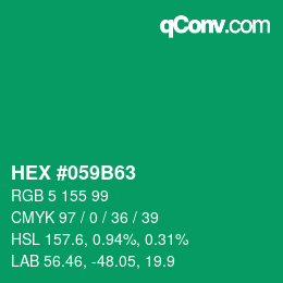 Code couleur: HEX #059B63 | qconv.com