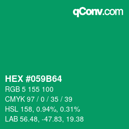 Código de color: HEX #059B64 | qconv.com