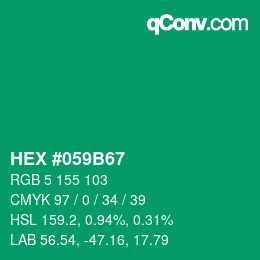 Color code: HEX #059B67 | qconv.com