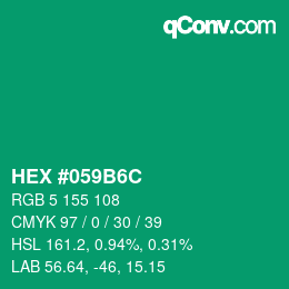 Code couleur: HEX #059B6C | qconv.com