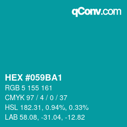 Color code: HEX #059BA1 | qconv.com