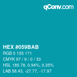 Código de color: HEX #059BAB | qconv.com