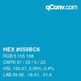 Código de color: HEX #059BC6 | qconv.com