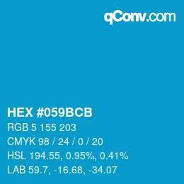 Color code: HEX #059BCB | qconv.com