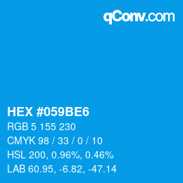 Código de color: HEX #059BE6 | qconv.com