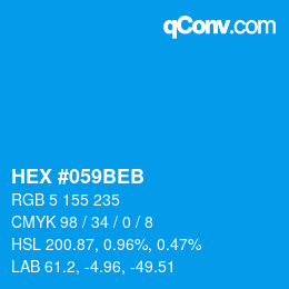 Código de color: HEX #059BEB | qconv.com