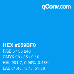 Color code: HEX #059BF0 | qconv.com