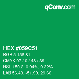 Código de color: HEX #059C51 | qconv.com