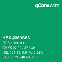 Código de color: HEX #059C63 | qconv.com