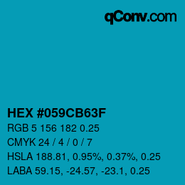 Code couleur: HEX #059CB63F | qconv.com