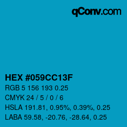 カラーコード: HEX #059CC13F | qconv.com