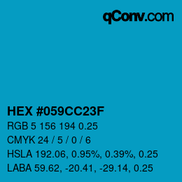 Código de color: HEX #059CC23F | qconv.com