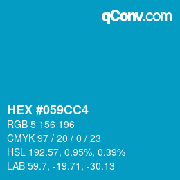 Farbcode: HEX #059CC4 | qconv.com