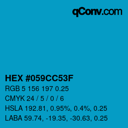 Código de color: HEX #059CC53F | qconv.com