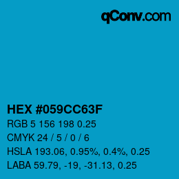 颜色代码: HEX #059CC63F | qconv.com