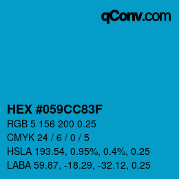 Código de color: HEX #059CC83F | qconv.com