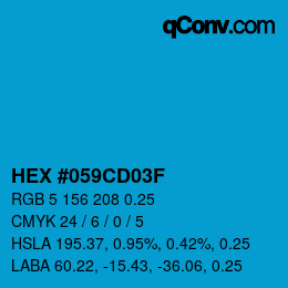 Color code: HEX #059CD03F | qconv.com