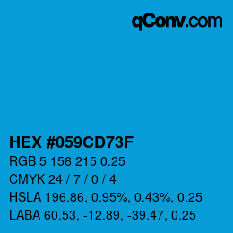 カラーコード: HEX #059CD73F | qconv.com