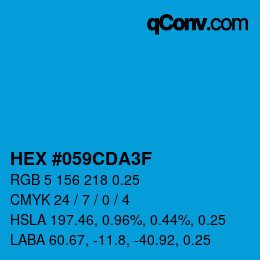 Color code: HEX #059CDA3F | qconv.com