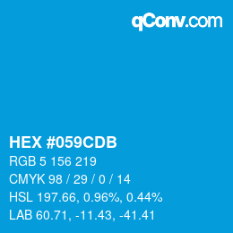 カラーコード: HEX #059CDB | qconv.com