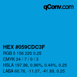 颜色代码: HEX #059CDC3F | qconv.com