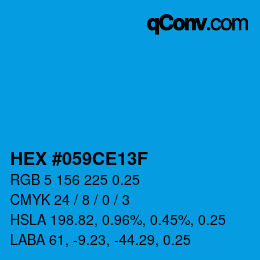 Código de color: HEX #059CE13F | qconv.com