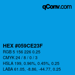 Código de color: HEX #059CE23F | qconv.com