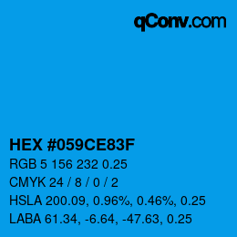 Código de color: HEX #059CE83F | qconv.com