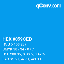 颜色代码: HEX #059CED | qconv.com
