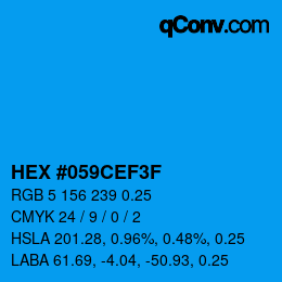 Código de color: HEX #059CEF3F | qconv.com