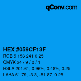 Color code: HEX #059CF13F | qconv.com