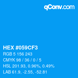 颜色代码: HEX #059CF3 | qconv.com