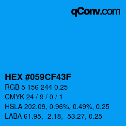 Farbcode: HEX #059CF43F | qconv.com