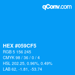 颜色代码: HEX #059CF5 | qconv.com